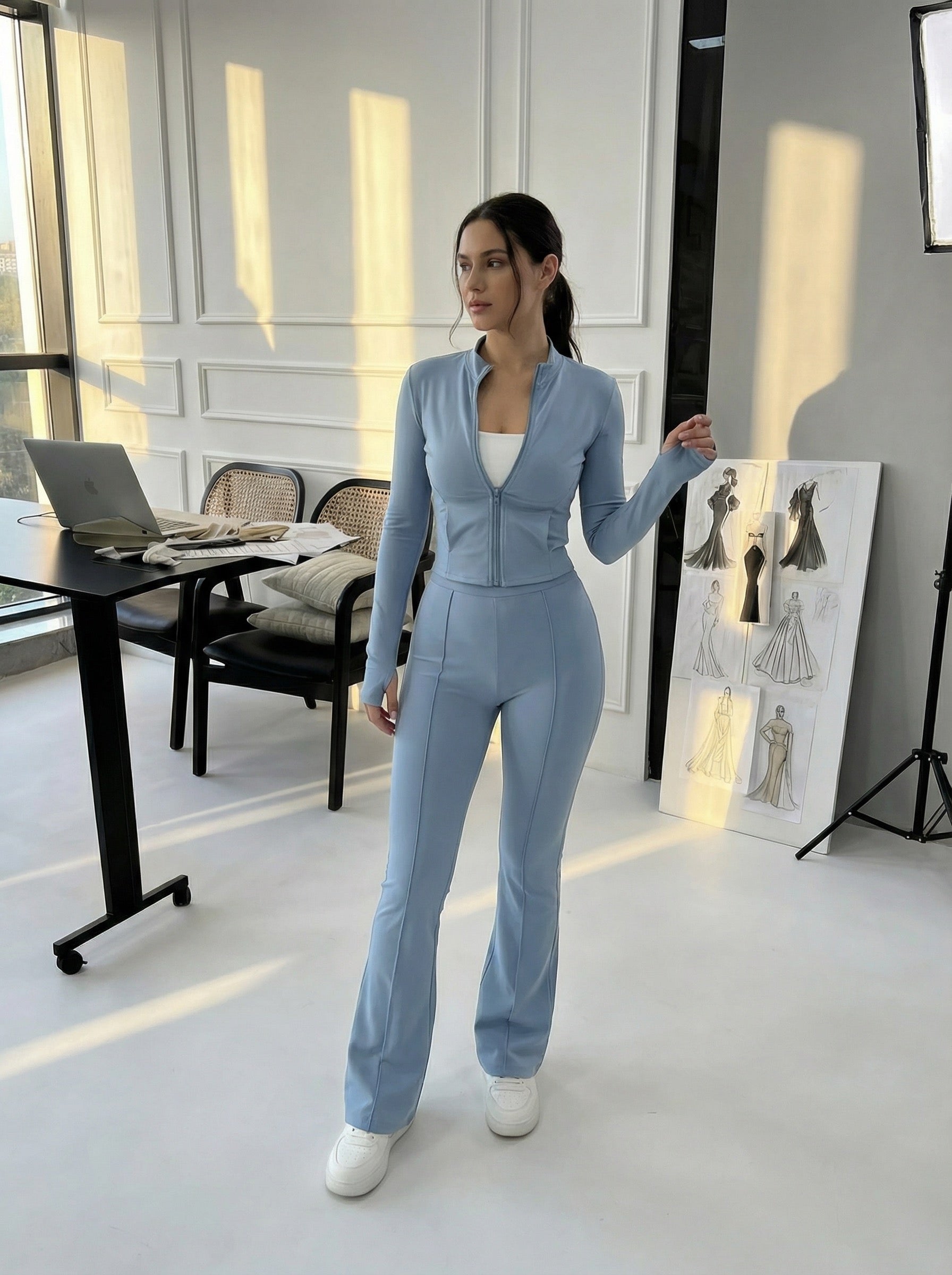 Set fall jacket top and pants