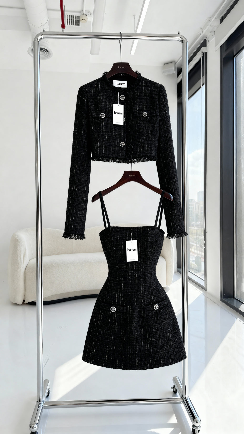 Mini dress with mini blazer