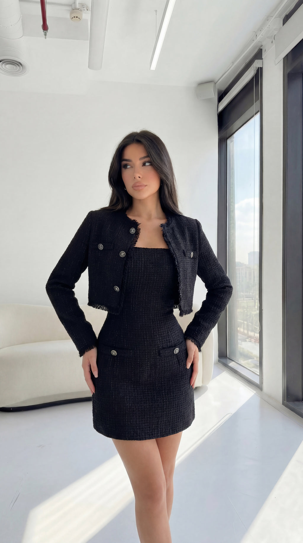 Mini dress with mini blazer