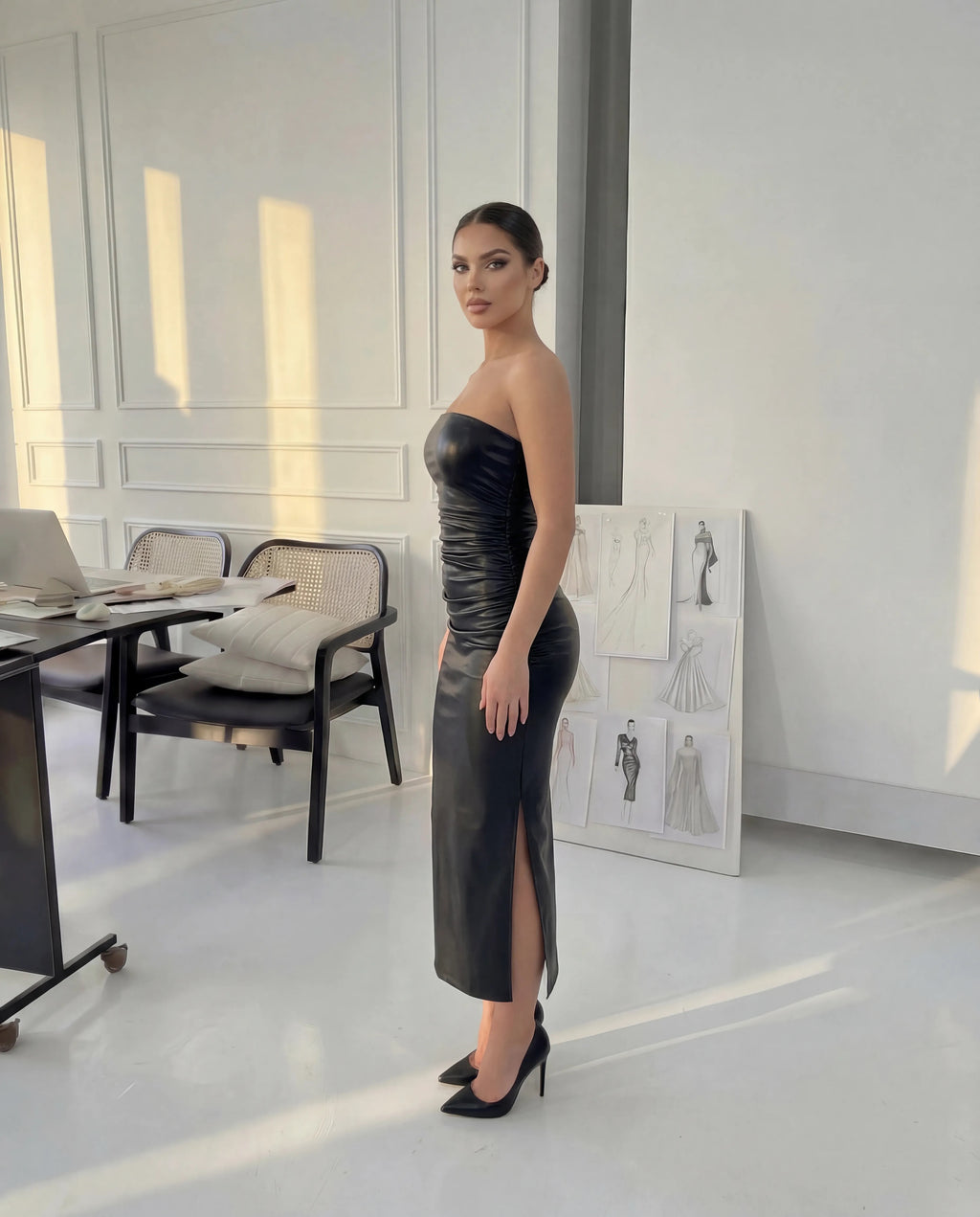 Leather dress